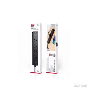 WL12(UK) power socket with 4 AC outlets, 4 USB ports, 1.8-meter cable for UK plug, multi-device charging