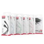 XO NB212 2.1A USB cable for Type-C devices, white color, fast charging, durable design