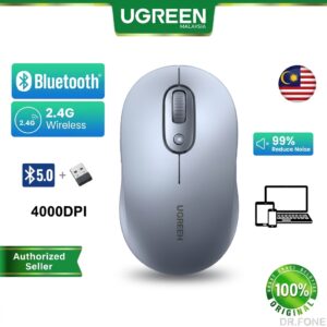 UGREEN Dual Mode Wireless Mouse, Silent, 4000 DPI, Bluetooth & 2.4GHz
