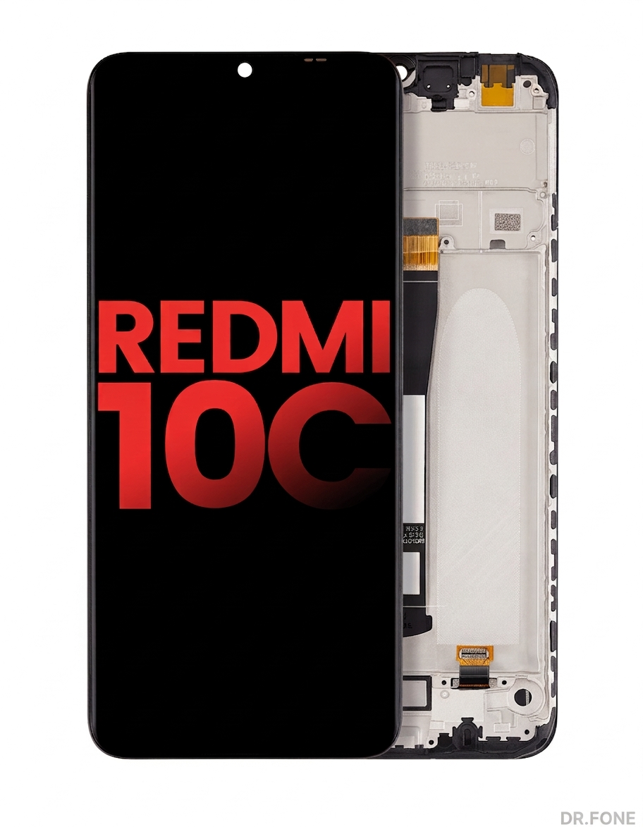 DRFONE-IMG-2195 Xiaomi Redmi 10C LCD Assembly with Frame, Aftermarket Plus version, pre-installed screen and digitizer