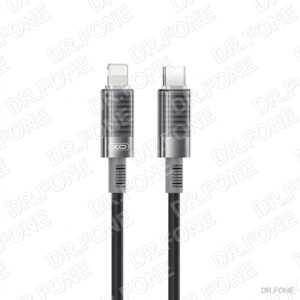 XO NB-Q282A 30W PD USB-C to Lightning cable, 1.0m length, black color, suitable for fast charging Apple devices