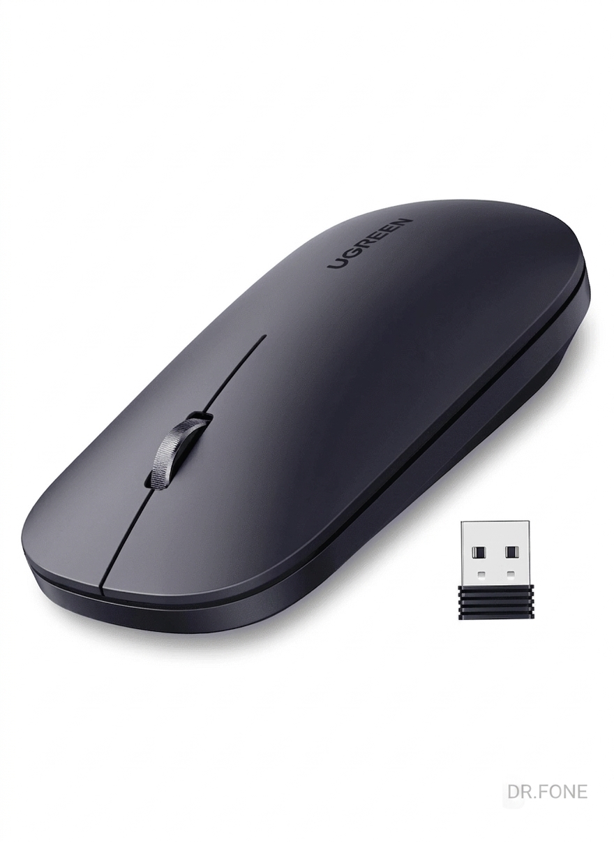 DRFONE-IMG-2491 UGREEN Dual Mode Wireless Mouse, silent click, Bluetooth and 2.4GHz, 4000 DPI, ergonomic design