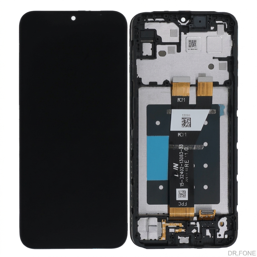 DRFONE-IMG-2418 Samsung Galaxy A14 5G A146B LCD display replacement in black, compatible with Samsung A146B, premium quality