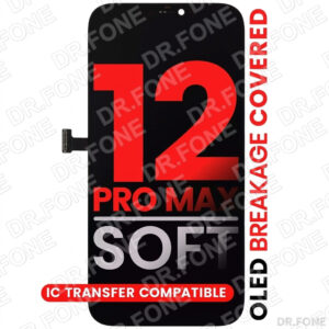 iPhone 12 Pro Max Soft OLED replacement display screen assembly with high-definition clarity and True Tone support