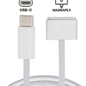 140W USB-C to MagSafe 3 braided charging cable, 1.8m length, for MacBook Pro and Air (2021-2023), durable tangle-resistant
