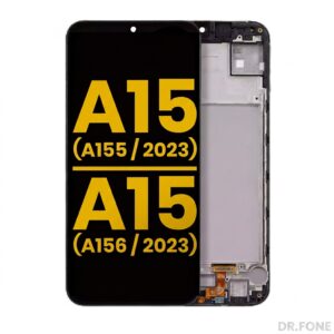 Refurbished OLED display assembly with black frame for Samsung Galaxy A15 A155/A156, 2023 model