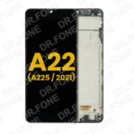 Refurbished OLED Screen Assembly with Frame for Samsung Galaxy A22 4G (A225) replacement part from DR.FONE Cyprus.