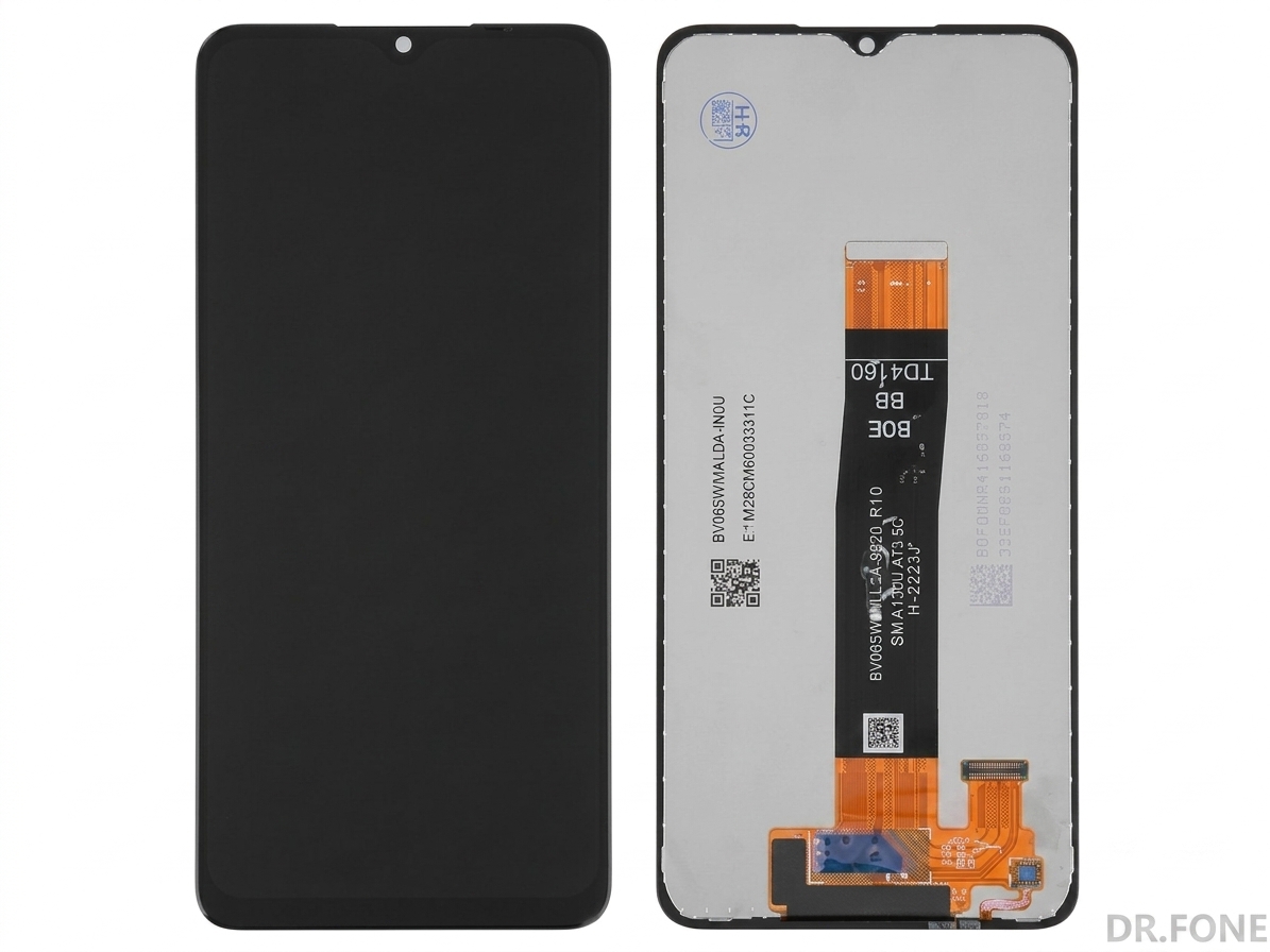 DRFONE-IMG-2392 Samsung Galaxy A13 5G and A04s LCD screen replacement black, for models A136U, A047, no frame