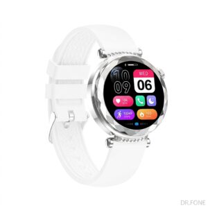 Women's AMOLED Smartwatch with Diamond-Cut Bezel, Crystal Accents