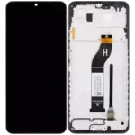 Black refurbished LCD assembly with frame for Xiaomi Redmi 13C 5G, Note 13R, and Poco M6 5G