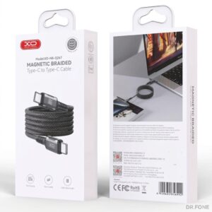 NB-Q267 Magnetic Braided Type-C to Type-C 60W Data Cable 1M, durable, fast charging, magnetic connectors