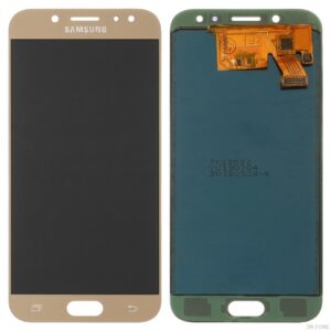 Samsung Galaxy J5 2017 J530 gold LCD replacement screen, front view, for cracked or damaged display repair