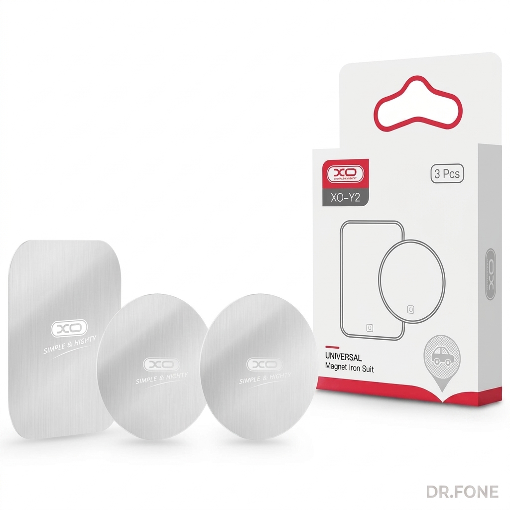 DRFONE-IMG-1 XO-Y2 Universal Magnetic Mirror Stand featuring a sleek mirror finish and magnetic mobile holder design