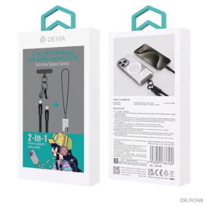 DEVIA 2-in-1 USB-C to Lightning Lanyard Cable 27W 1.2M Black