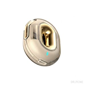 XO-X43 Champagne Gold TWS Earbuds with transparent neckband design and hi-fi sound quality