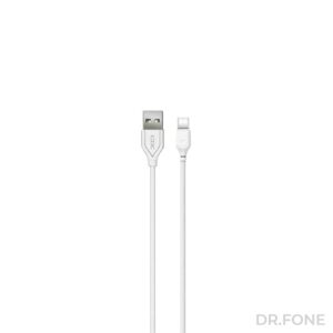 XO NB103 USB to USB-C cable, 2.0 meters, 2.1A fast charging, white color, for smartphones and devices