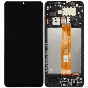 Refurbished LCD Assembly with Frame for Samsung Galaxy A12 A125/A127, includes LCD, digitizer, and frame