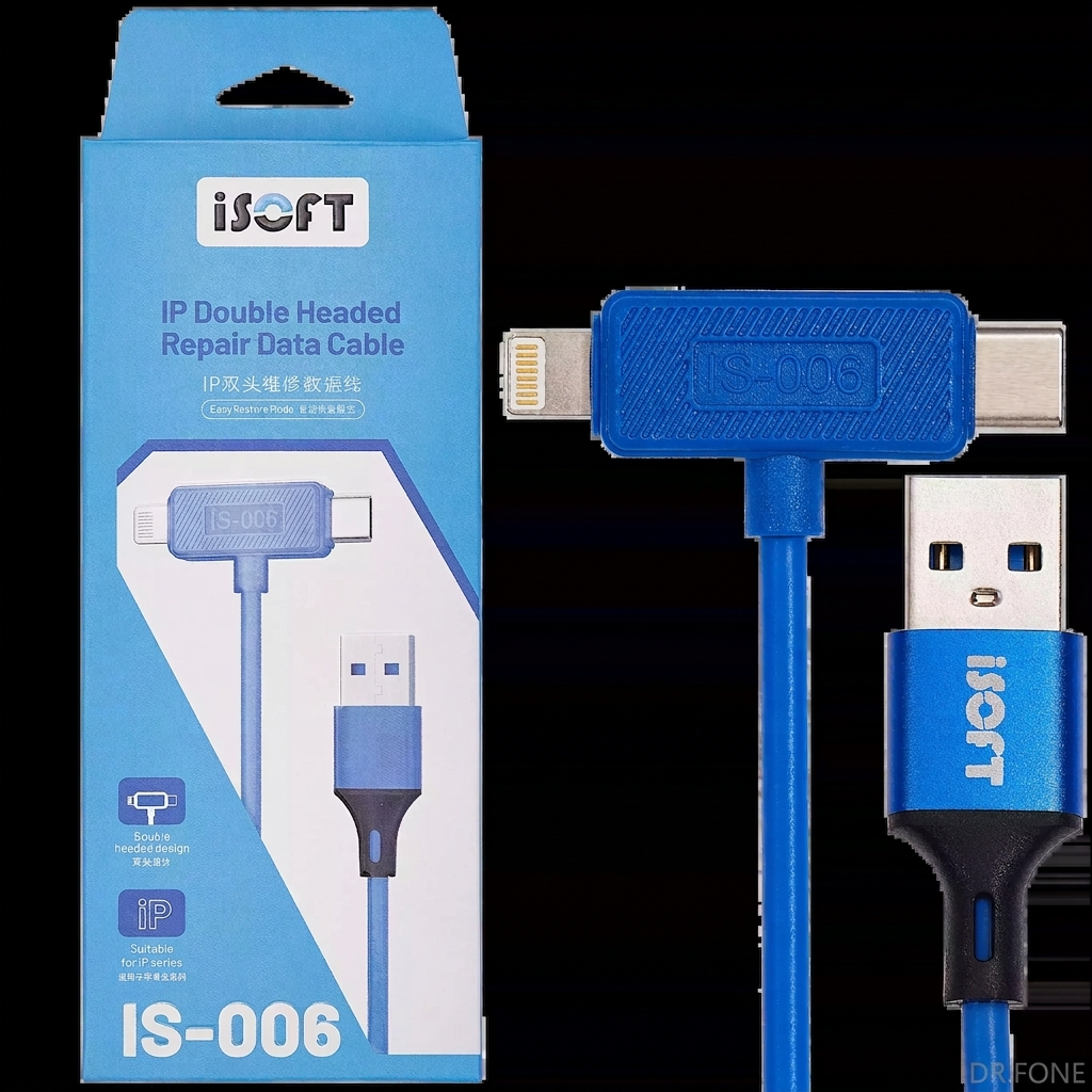 DRFONE-IMG-1 ISOFT IS-006 dual interface repair data cable for iPhone diagnostic and flashing tools sold at DR.FONE store in Cyprus