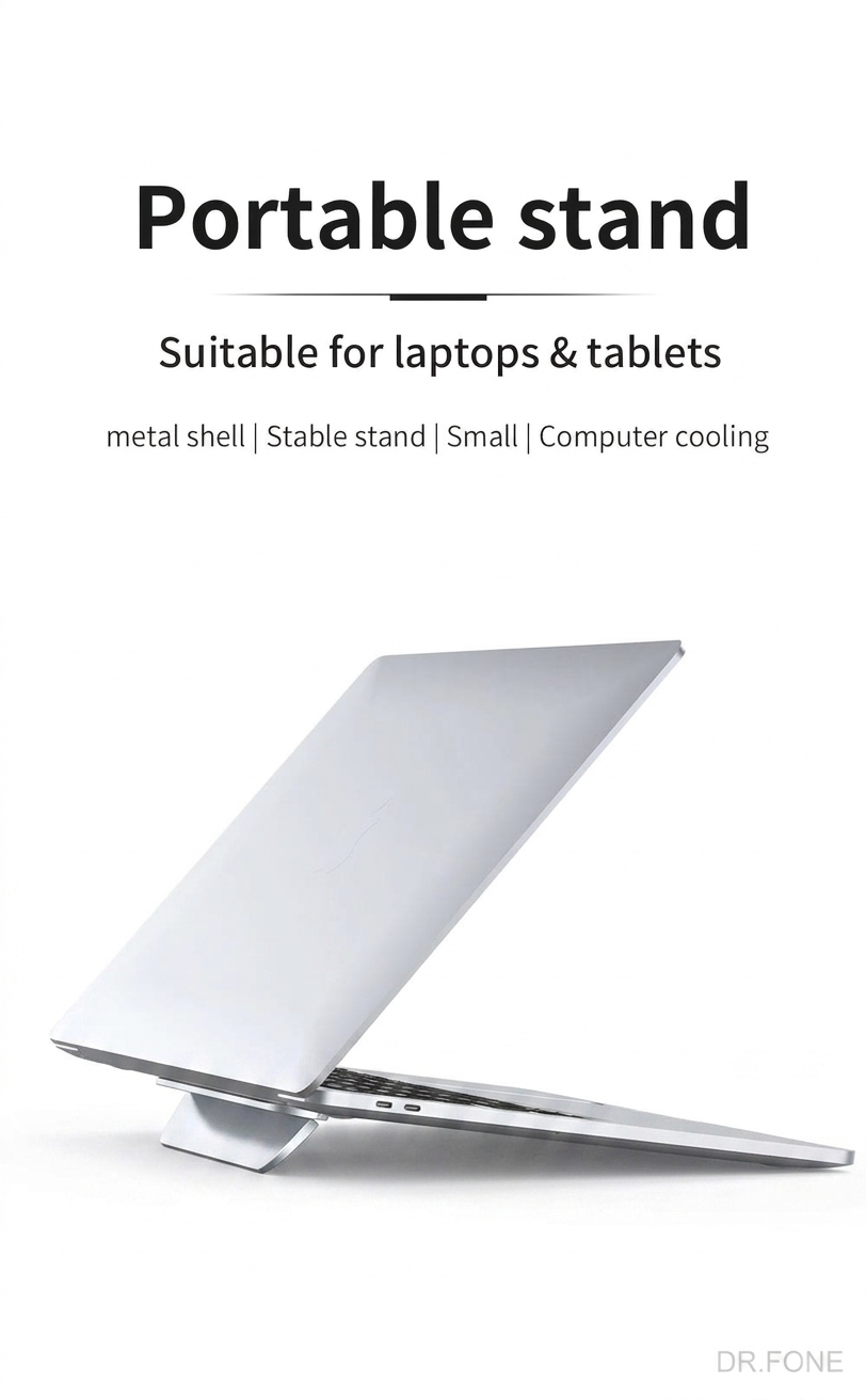 DRFONE-IMG-1 C87 compact notebook stand, lightweight and stable support for laptops, foldable portable design