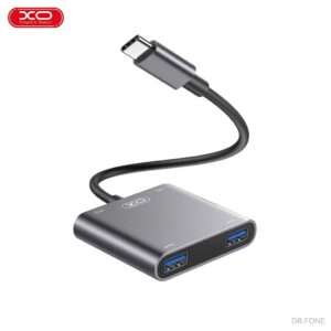XO HUB012B 4-in-1 Type-C Docking Station, multifunctional USB-C hub, compact and portable