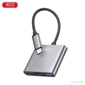 XO HUB011 3-in-1 USB Type-C Multifunctional Docking Station slim portable hub