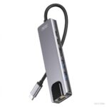 HUB013 6-in-1 Type-C Multifunctional Docking Station by XO Accessories, compact versatile USB-C hub