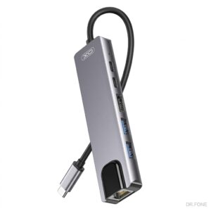 HUB013 6-in-1 Type-C Multifunctional Docking Station by XO Accessories, compact versatile USB-C hub