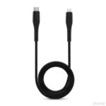 Ampsentrix Alpha 6ft USB-C to Lightning Cable, MFi, Black Braided