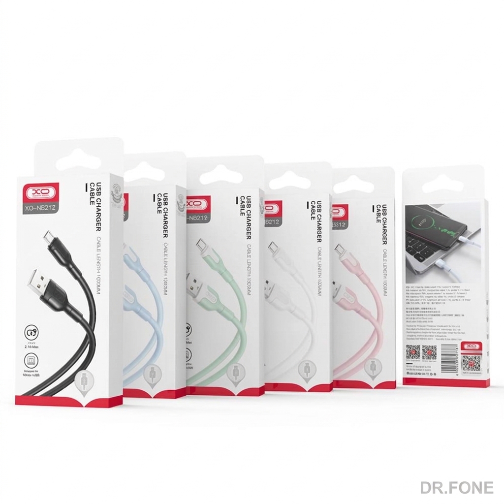 DRFONE-IMG-1 NB212 2.1A Micro USB charging cable in black, fast and durable accessory for smartphones and tablets