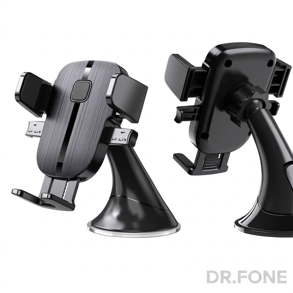 DRFONE-IMG-1 XO C89 universal phone holder for car dashboard and windshield, adjustable and secure grip