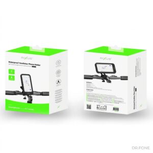 Rixus Waterproof Handler Phone Holder with universal bike handlebar mount for smartphones, water-resistant design