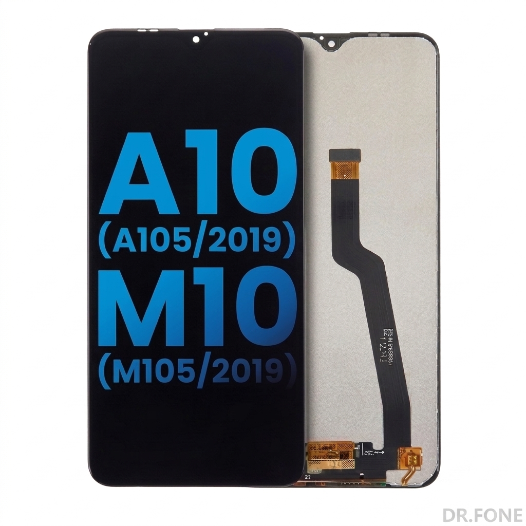 DRFONE-IMG-2157 Samsung Galaxy A10/M10 LCD Screen Digitizer Replacement, Black, 2019 models, no frame, sharp display
