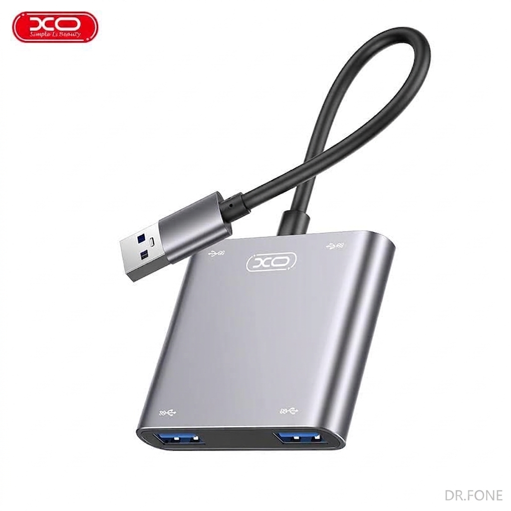 DRFONE-IMG-1 HUB012A 4-in-1 USB Multifunctional Docking Station by XO, compact and versatile laptop accessory