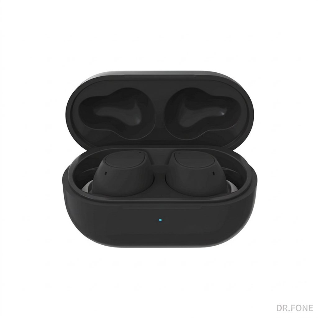 DRFONE-IMG-1 Maxlife MXBE-04 TWS Bluetooth 5.3 Earphones in matte black with compact USB-C charging case