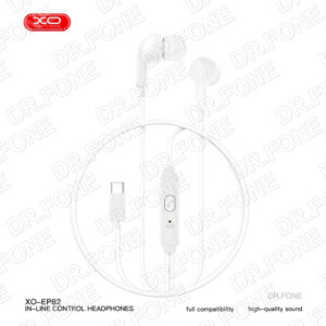 XO EP82 USB-C In-Ear Headphones White – Crystal-Clear Calls & Music