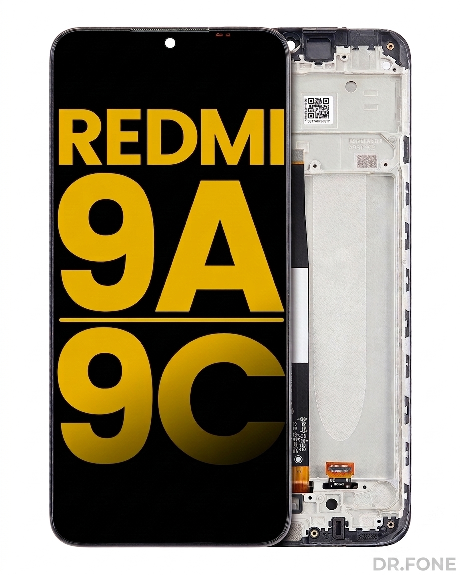 DRFONE-IMG-2240 Refurbished LCD Assembly with Frame for Redmi 9C, 9A, 9AT, POCO C31, 10A, compatible with M2006C3LC/MG