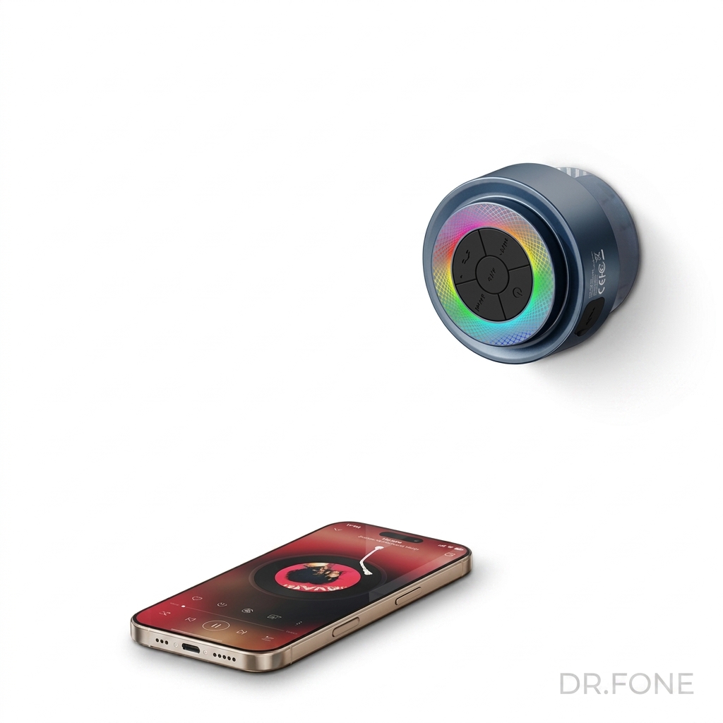 DRFONE-IMG-1 F64 Bathroom Waterproof Bluetooth Speaker with suction cup, compact and splash-proof design suitable for bathroom or outdoor use