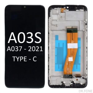 Samsung Galaxy A03s A035G LCD display replacement in black, compatible screen for phone repairs in Cyprus