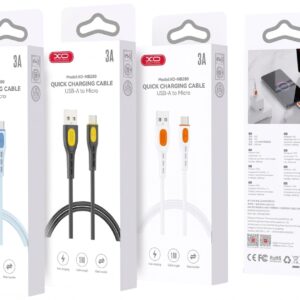 XO NB280 Quick Charging USB-A to Micro Cable in blue, durable and fast charger for micro USB devices
