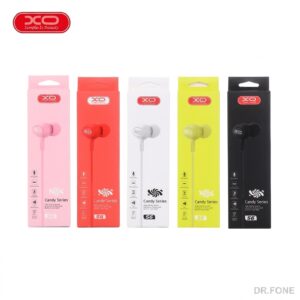 XO S6 Candy Music Earphones black color, in-ear style, tangle-free cable, universal 3.5mm jack