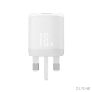 XO L157 18W QC3.0 Fast USB-A Charger UK plug with included 1m Lightning cable for iPhone charging