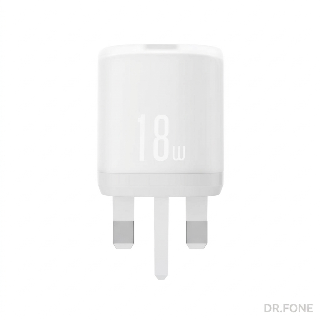 DRFONE-IMG-1 XO L157 18W QC3.0 Fast USB-A Charger UK plug with included 1m Lightning cable for iPhone charging