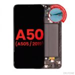 OLED display assembly with frame for Samsung Galaxy A50 A505 (2019 international version), aftermarket plus