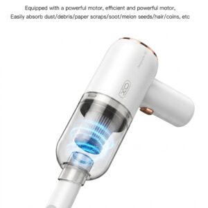 CZ007 Wireless Vacuum Cleaner in white suitable for home and car use, cordless and portable design