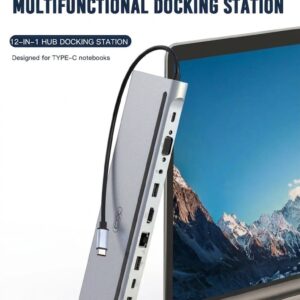 XO HUB010 12-in-1 Multifunctional Docking Station, USB-C compatible, compact and versatile desktop accessory