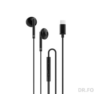 XO EP29 Metal Type-C earphones in black, durable metal design, compatible with most Type-C smartphones.