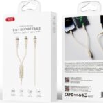 XO NB-Q262 2-in-1 silicone cable, flexible and durable charging accessory for multiple devices