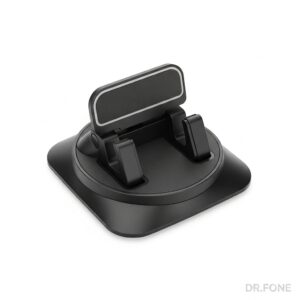 XO Universal 360° Rotating Car Dashboard Phone Holder, matte black, alligator clip design, universal fit for smartphones