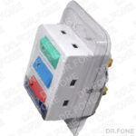 3-Way Power Switch Adapter showing three universal sockets and compact extension design