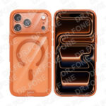 Crystal amber case anti-drop protective case for iPhone 17 pro max orange
